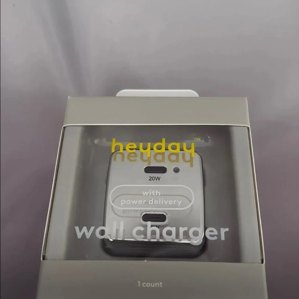 Dual Port USB-C 40W Wall ChargerHeyday™ Chrome: Short Circuit Protection Adapter